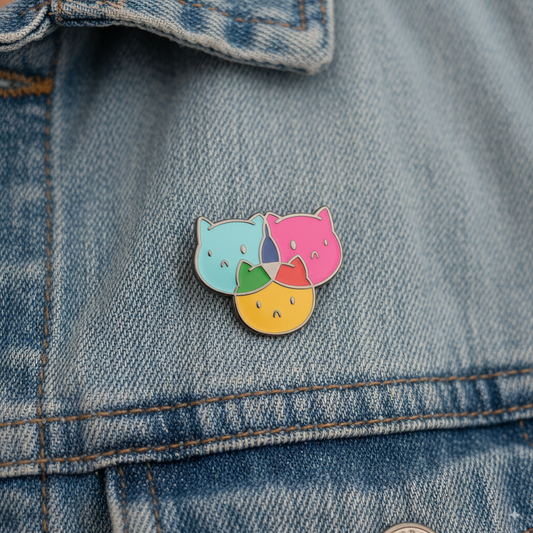 Primary Colors Cat Enamel Pin