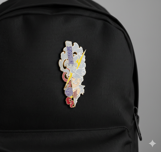 XL Hard Enamel Pin | Luffy Lightning Warrior Design