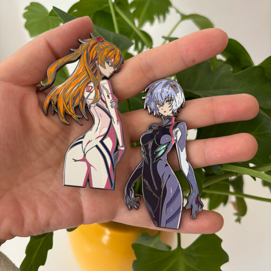 EVA Rei and Asuka Enamel Pins