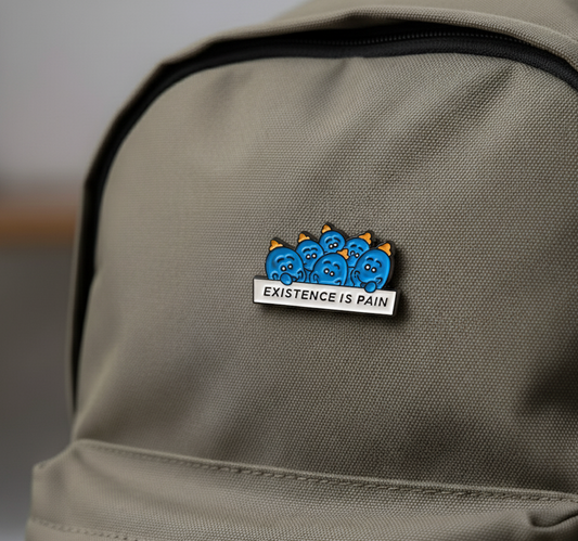 Mr. Meeseeks Inspired Enamel Pin • “Existence Is Pain” Funny Quote Pin