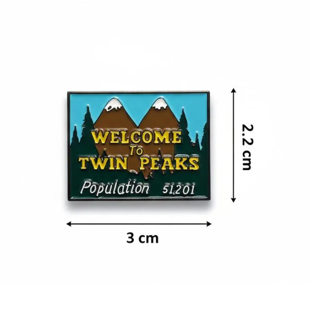 Twin Peaks Enamel Pin | Welcome to Twin Peaks Sign Badge | Cult TV Show Collectible Pin