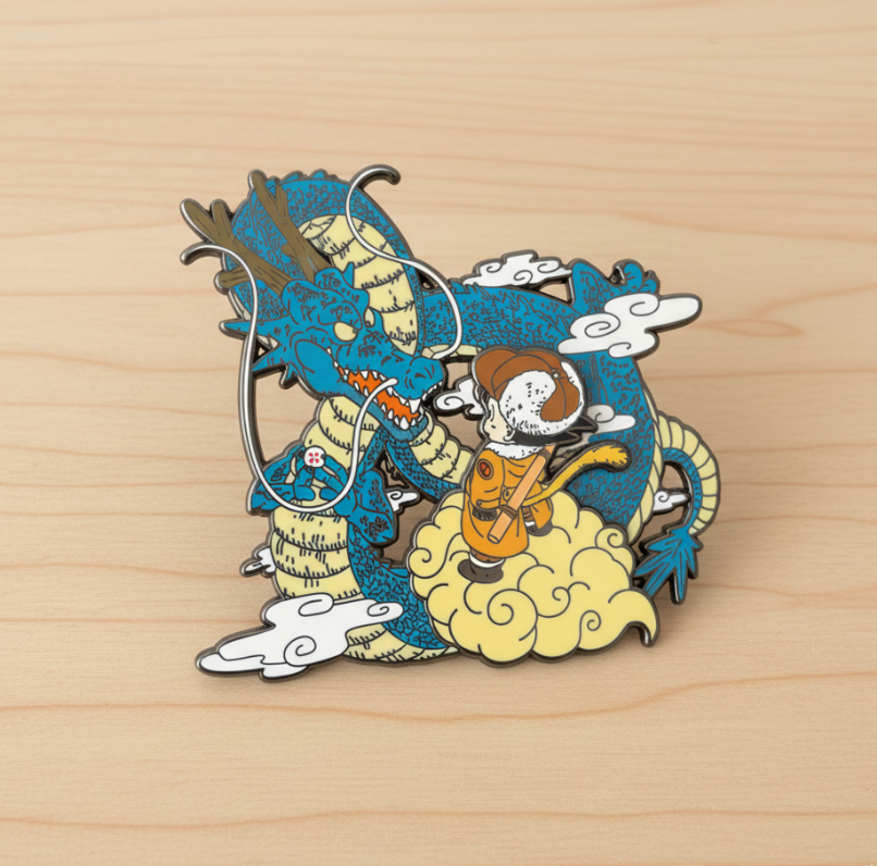 DBZ Shenron & Son Goku double-deck Metal Enamel