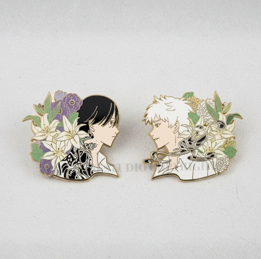 Yoshiki & Hikaru Enamel Pins – TSHD Inspired Gold-Plated Hard Enamel Set