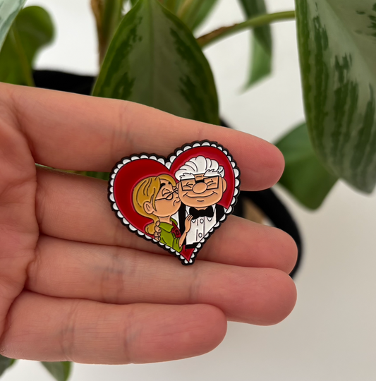 Up Movie Enamel Pin | Carl & Ellie Heart Couple Hard Enamel Pin | Romantic Gift for Fans