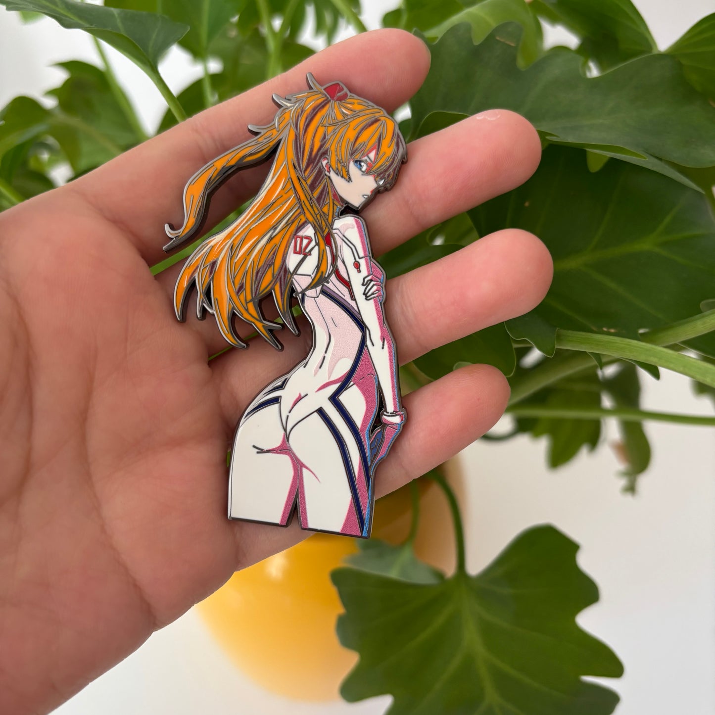 Rei and Asuka Enamel Pins • Anime Mecha Girl Pin Set • Double-Sided Hard Enamel Pin • Collectible Fan Art Gift