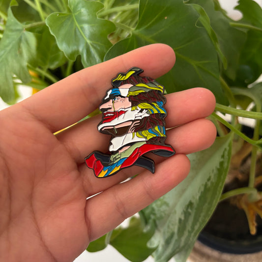 Joker Enamel Pin |Villain Art Pin | Colorful Split Portrait Collectible Badge