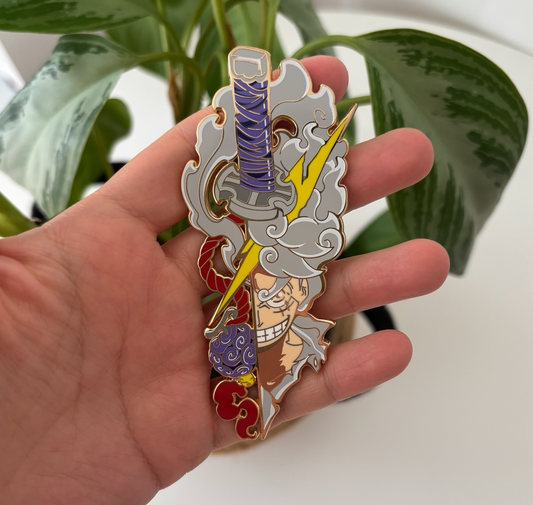XL Hard Enamel Pin | Luffy Lightning Warrior Design