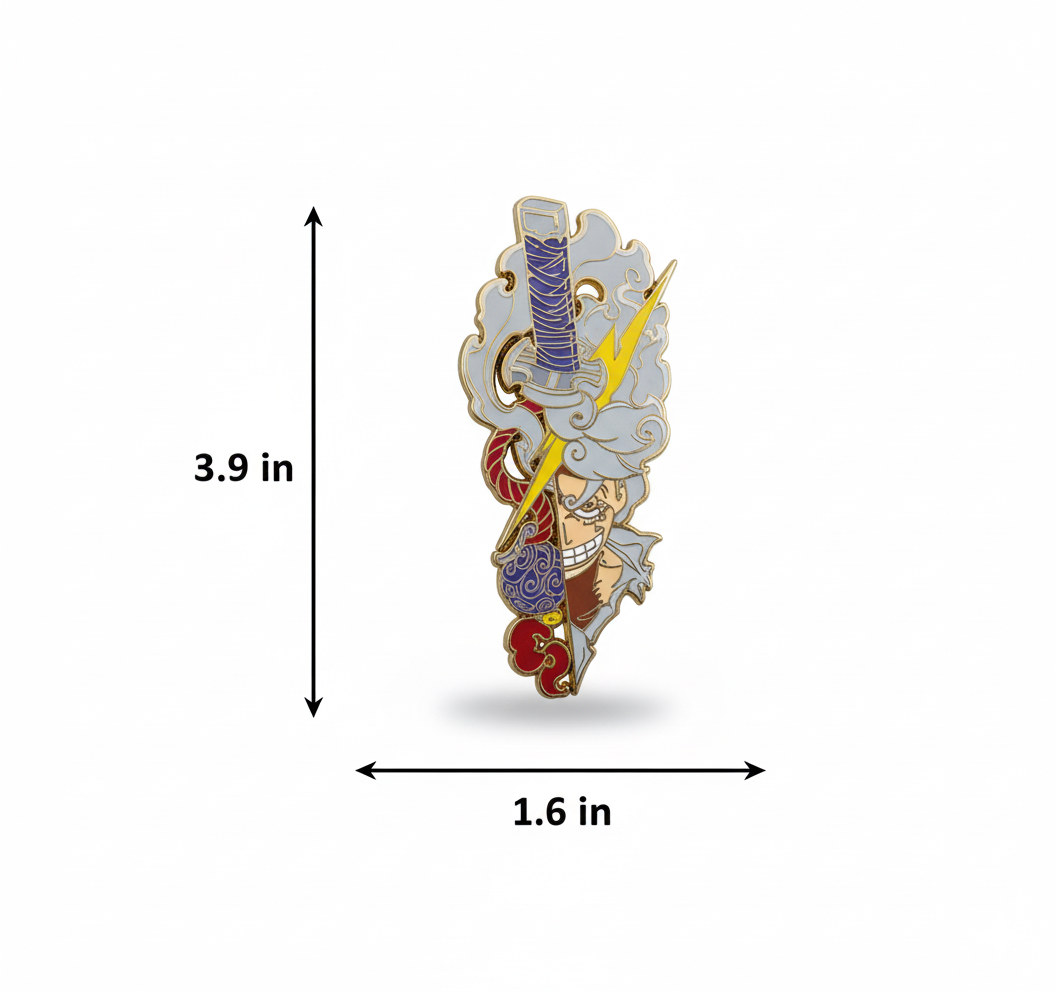 XL Hard Enamel Pin | Luffy Lightning Warrior Design