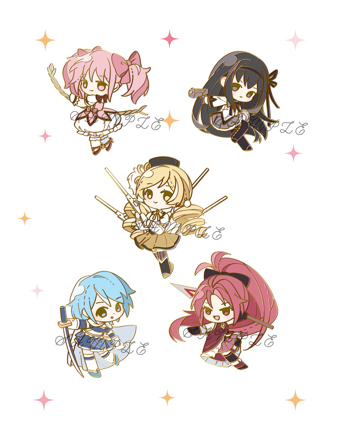 Pre-order｜Madoka Magica Chibi Enamel Pin