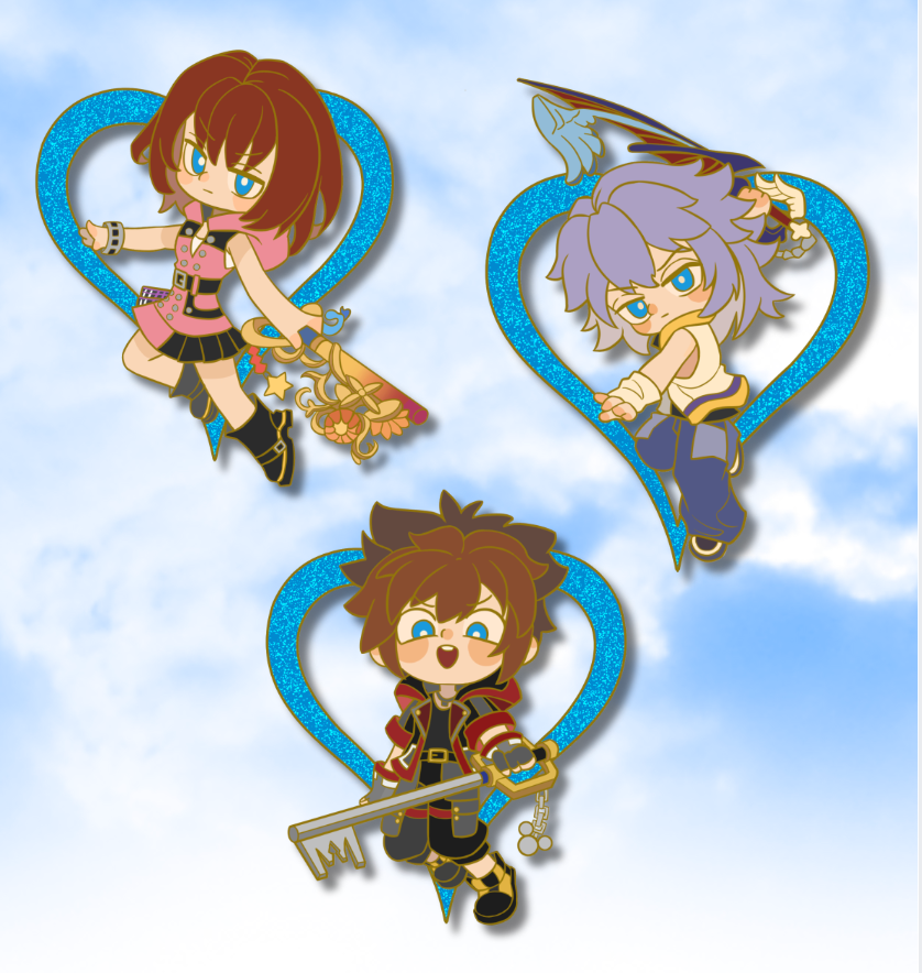 Pre-order | KH Sora Kairi Riku Enamel Pin